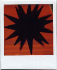 polaroid photogram of Xmas decoration
